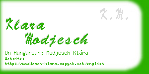 klara modjesch business card